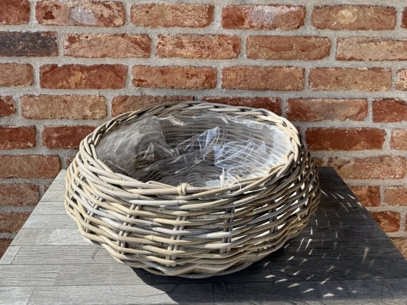Okrągły kosz ratanowy  fi 47cm x 17cm